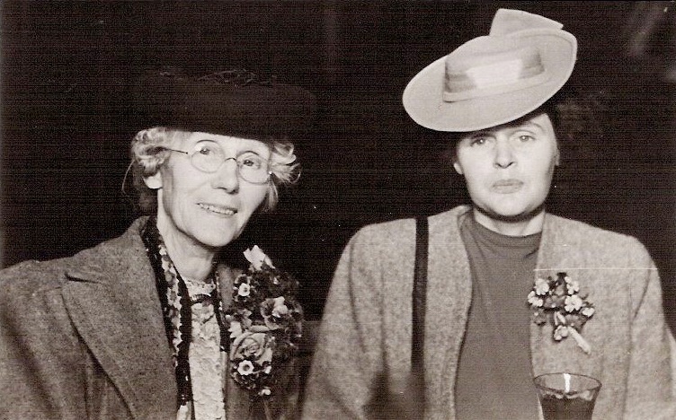 Jessie Bertha Bradley and daughter Nola Orielle Lloyd (nee Bradley) at Pat & Phyl's Wedding about 1947.