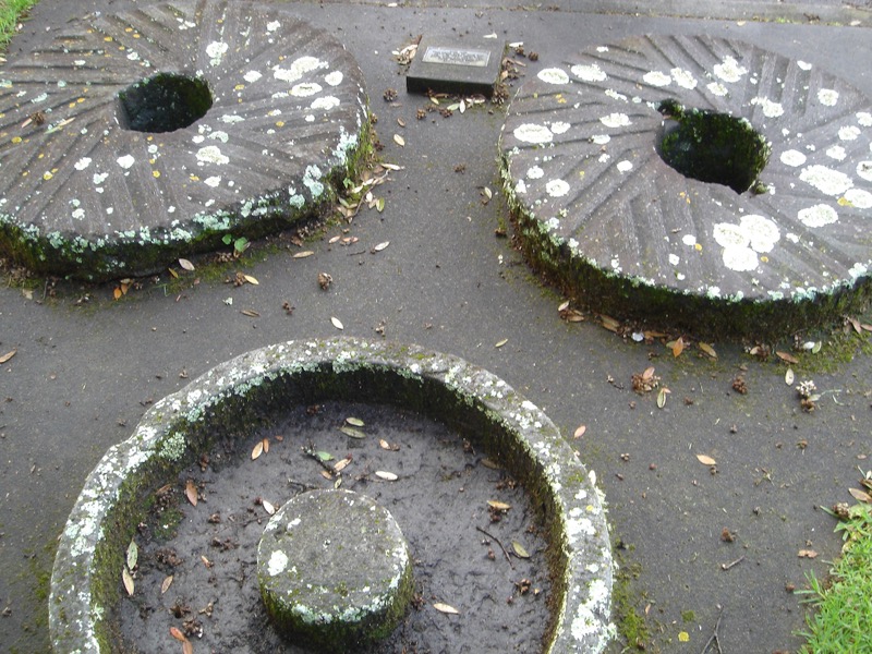 Mill stones from Samuel Oliver's (1819-1873) Alpha Mill that opened on the 7 February 1844. This Samuel was the brother of James Oliver (1805-1886) and also emigrated to New Zealand on the barque 