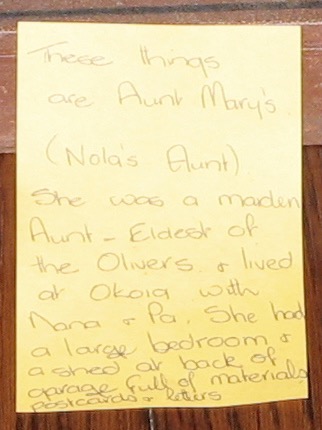 Close-up of the yellow 'Post-it' note on the left in the previous photo.