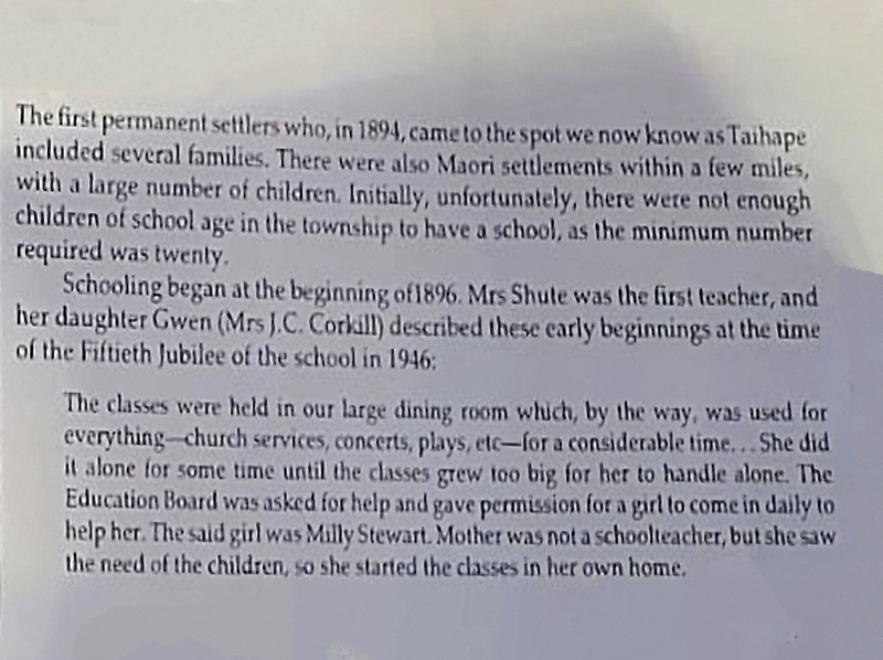 Taihape Primary School (Student Ness Shute near middle)