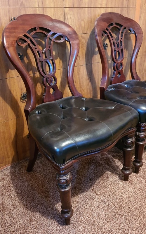 Ivor Oliver refurbished these two beautiful chairs that his grandfather, Samuel Oliver (1933-1907) made.