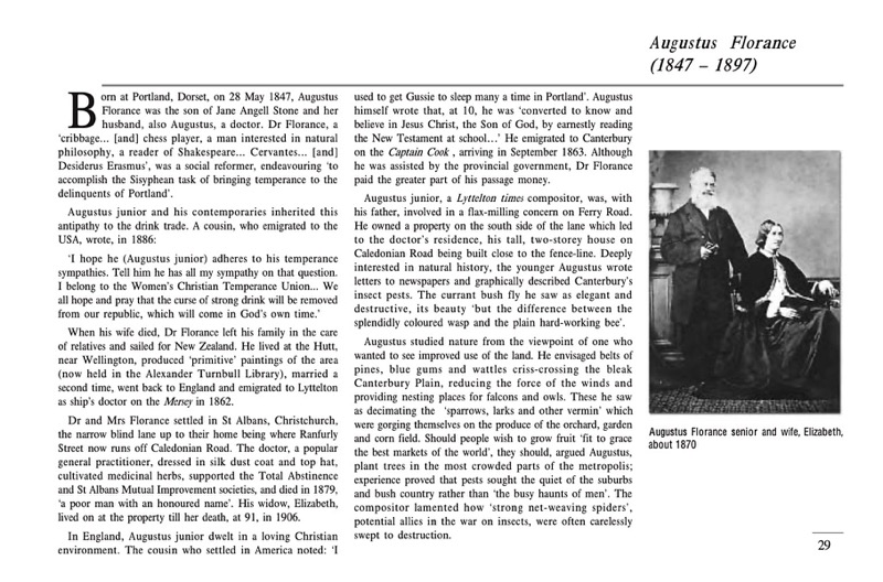 Biography on Augustus Florance 1847-1897 Pg_1