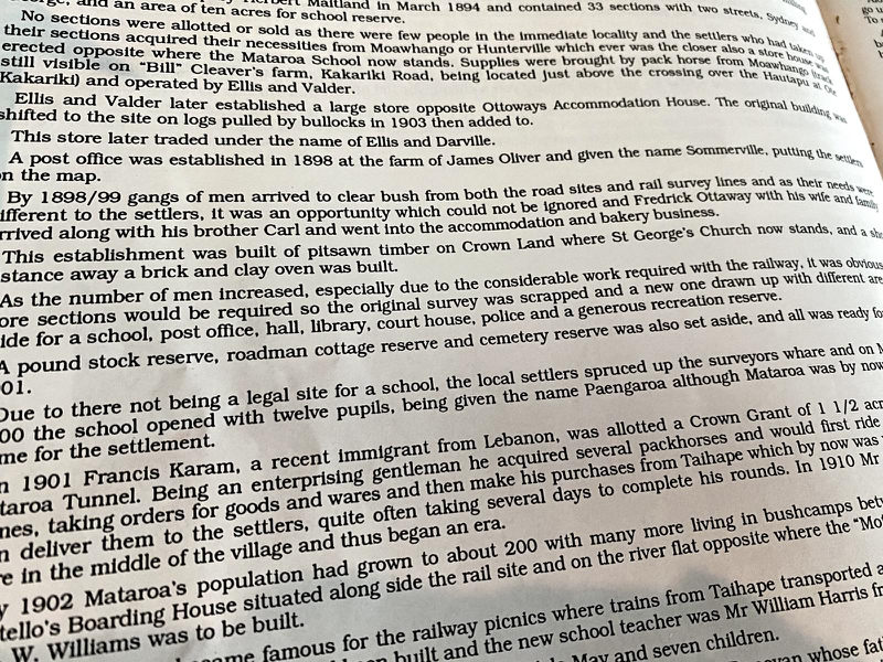 Article on Mataroa - mention of Jim Oliver, 